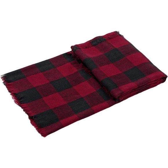 Tisoloow Oversized Plaid Blanket Scarf, Warm Cashmere Feel  QBSM Women Plaid Blanket Winter Warm Scarf Oversized Cozy Tartan Chunky Wrap